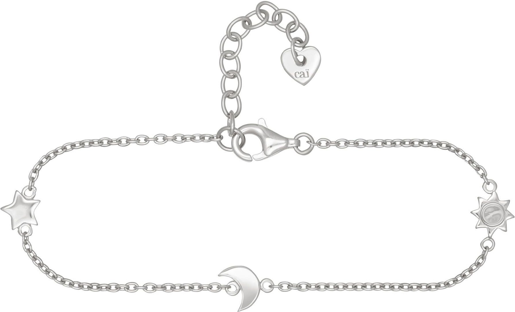 cai Armband 925 Sterling Silber rhodiniert Sonne - Mond - Stern