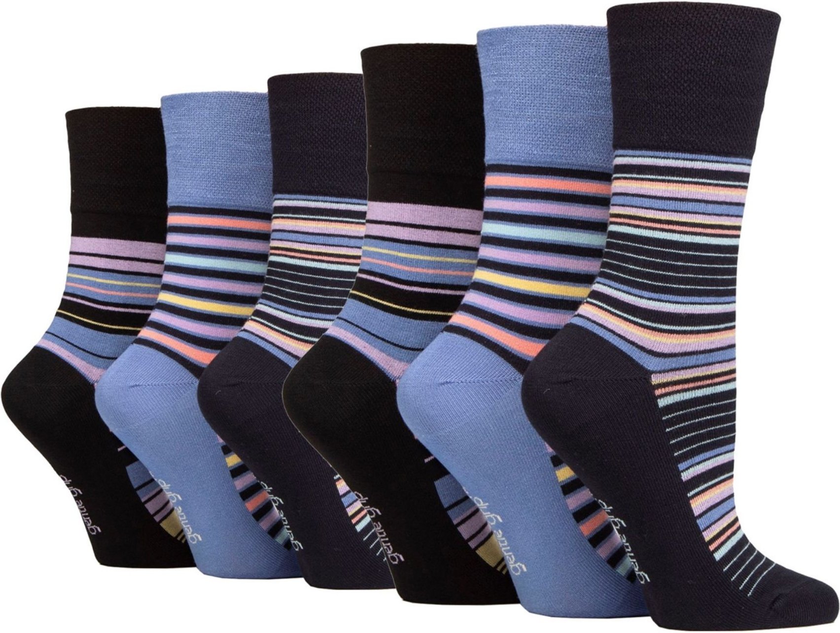 Thumbnail - 6er-Pack Damen Bambus-Socken ohne Elastik mit lockerem Bund