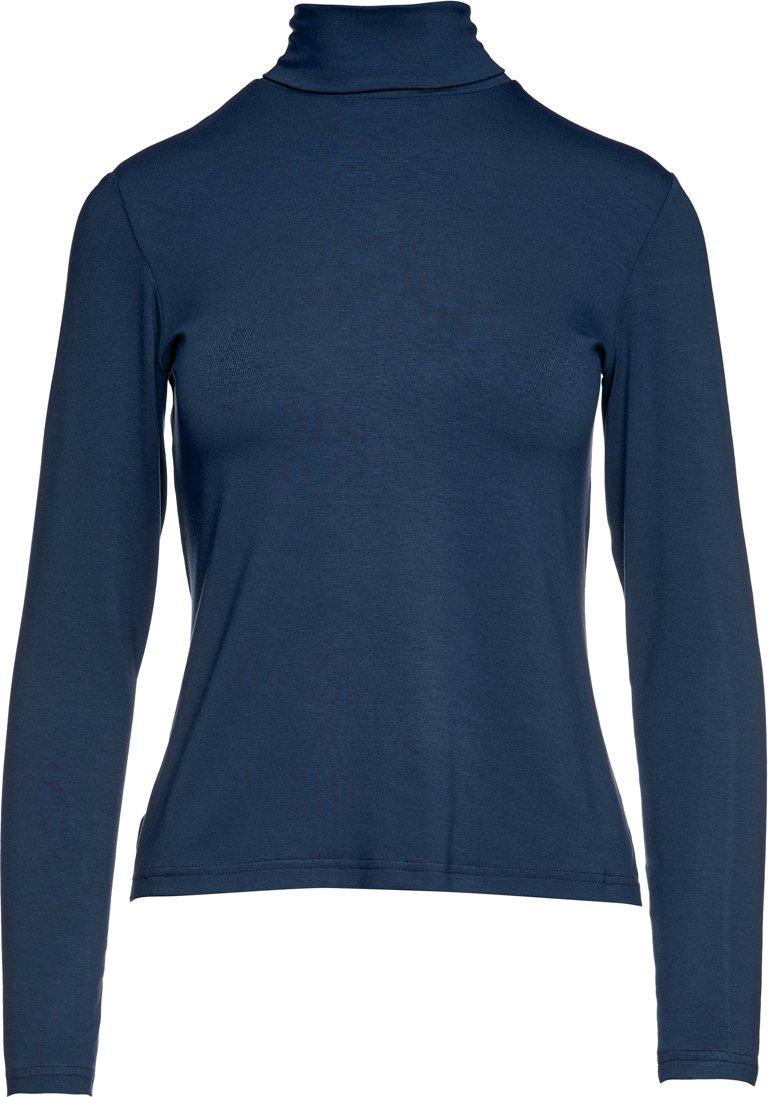 Marineblauer langärmeliger Pullover mit Polokragen