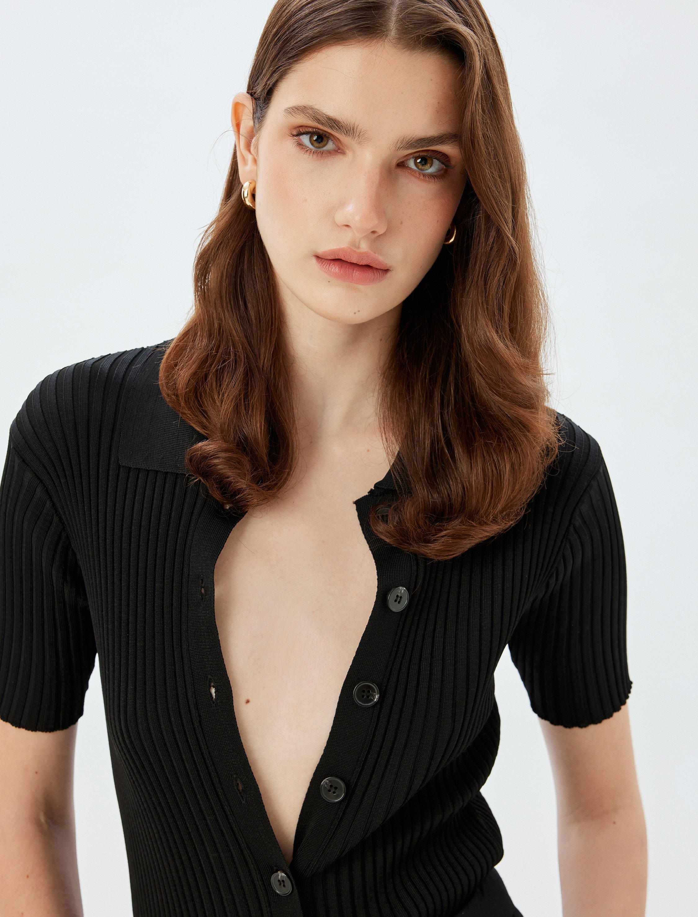 Koton Sweater Polokragen Mit Knöpfen Sweater