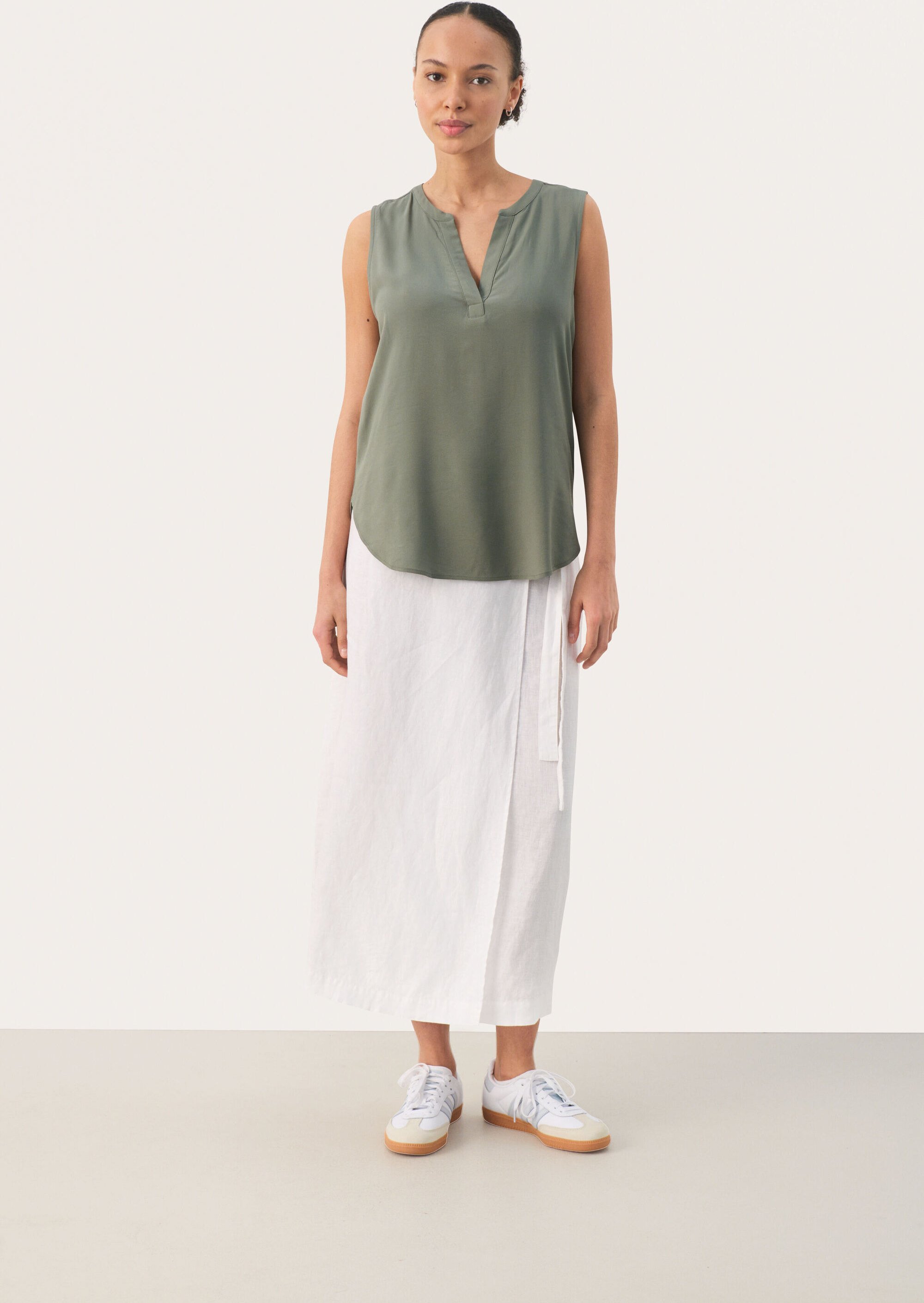 Ärmellose Bluse Relaxed fit Agave Green