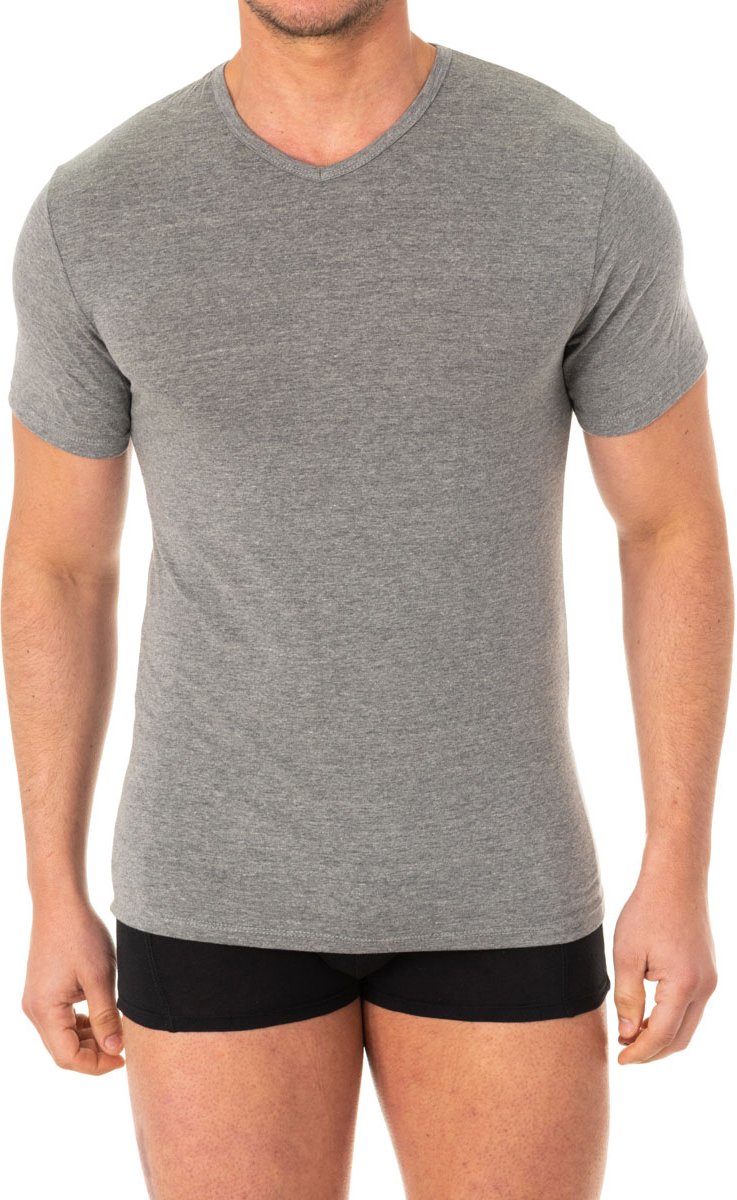 Kurzärmeliges Herren-T-Shirt mit V-Ausschnitt A040X