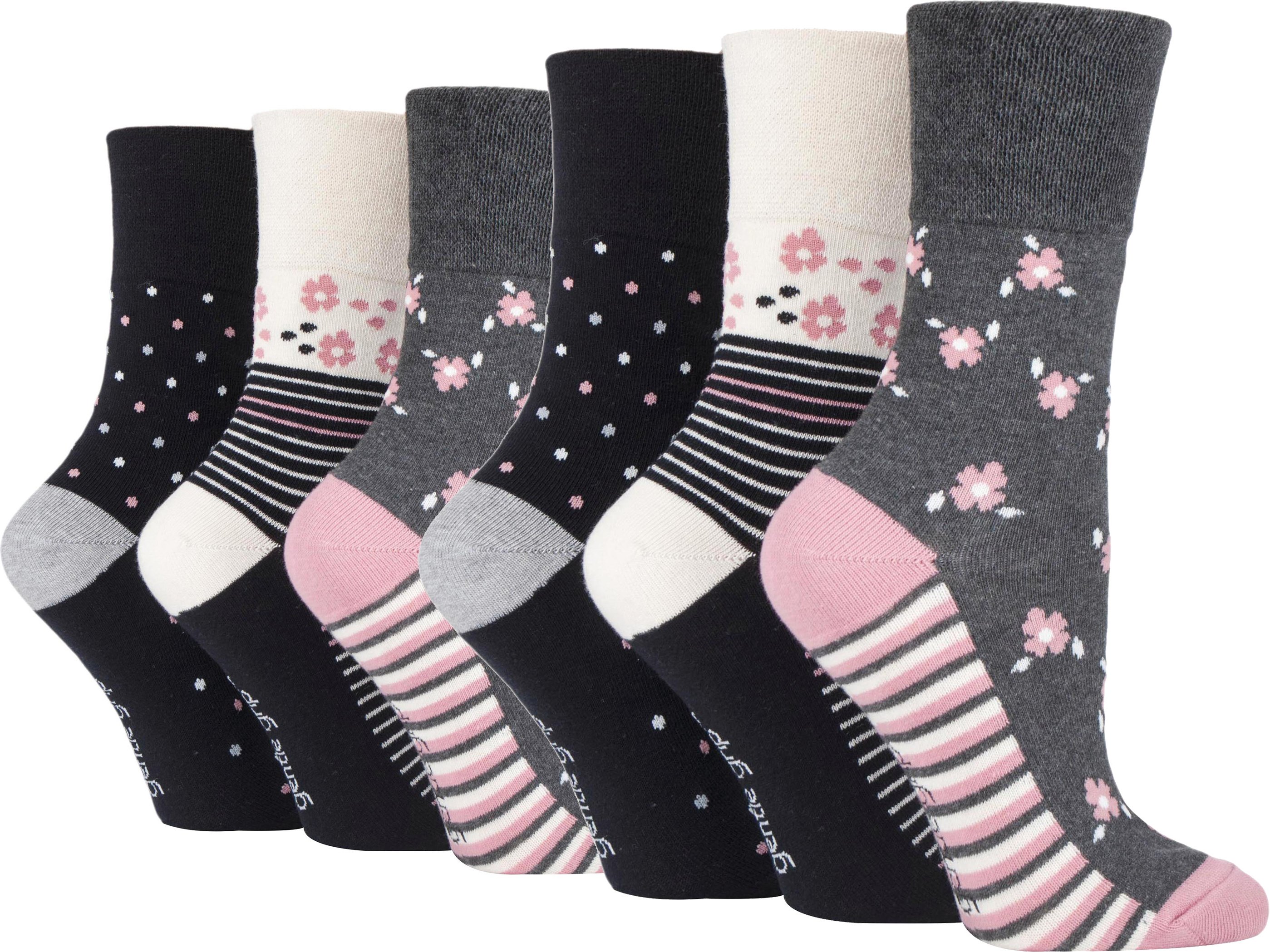 Gentle Grip - 6 Paar Damen Gentle Grip nicht elastische Socken - SOLRH217