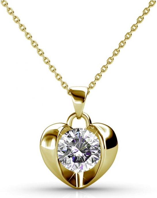 Simply Love-Anhänger - Gold und Kristall