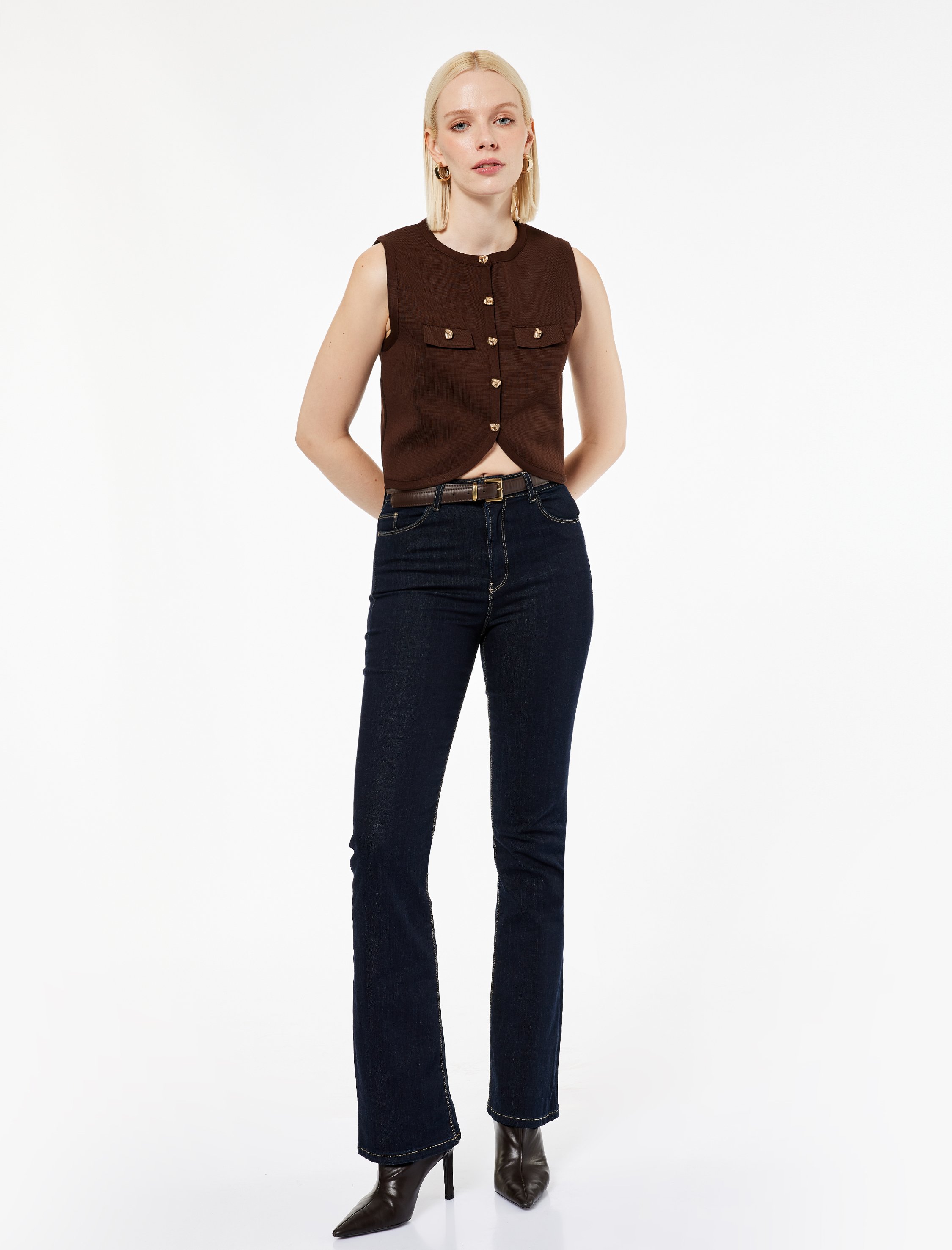 Koton WESTEN Ärmellose Strickweste mit Taschen