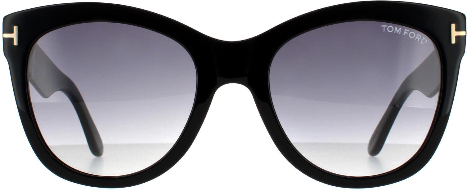 Tom Ford Cat Eye Womens Glänzend Schwarz Rauch Verlauf