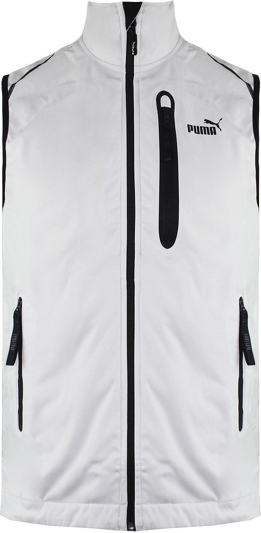 Puma Zip Up Graphic Logo ärbliche hellgraue Herren Polyester Weste 506813 Grau