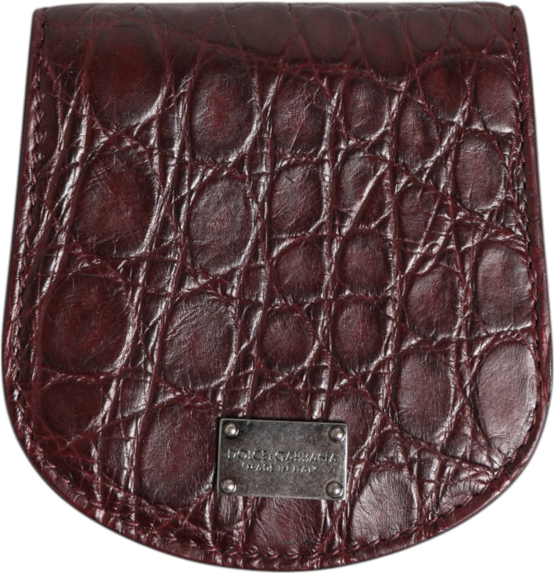 Bordeaux Exotischer Leder Münz Kondometui Halter Taschen Geldbörse