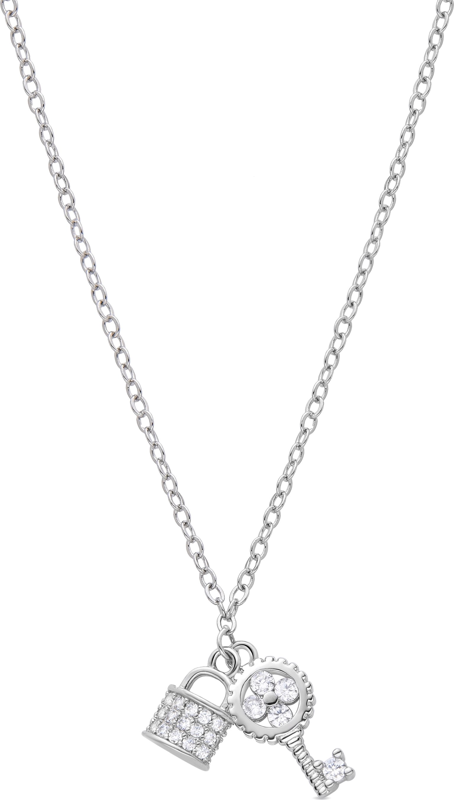 Luxenter Rhodium plattierte Brillant Zirkonia Halskette - Diao