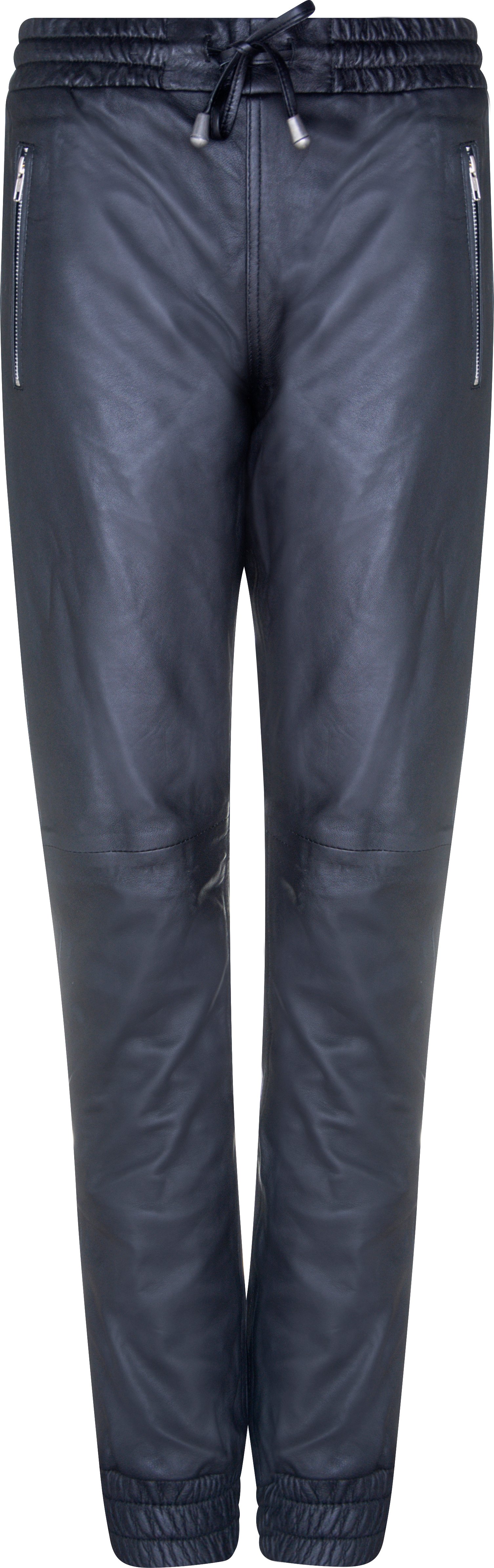 Damen-Jogginghose aus schwarzem Nappaleder