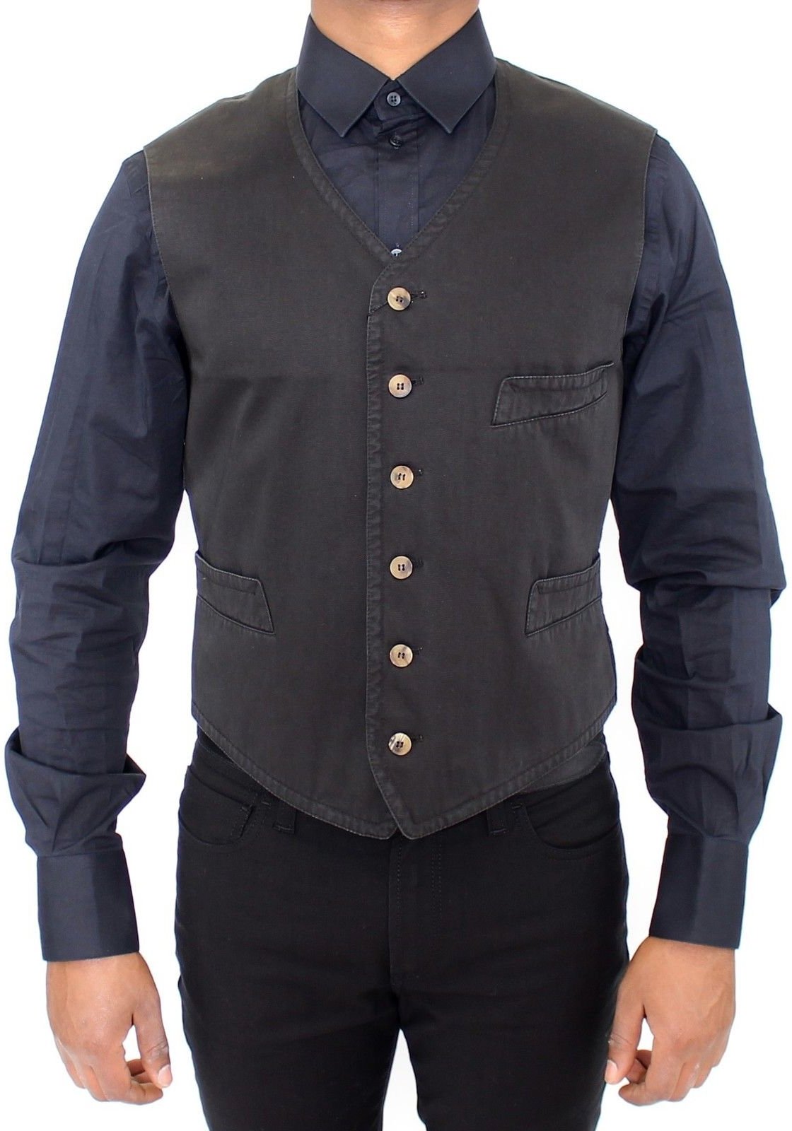 Dolce & Gabbana Schwarzes Baumwollmischung Kleidungs-Weste Gilet