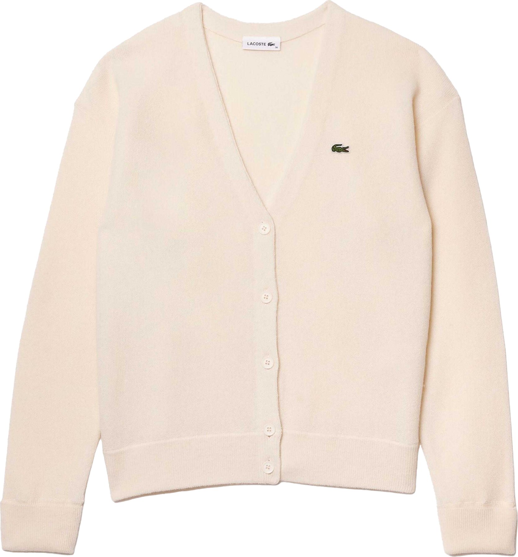 Lacoste - "Essentials" Strickjacke für Damen, Baumwolle (Cremefarbe)