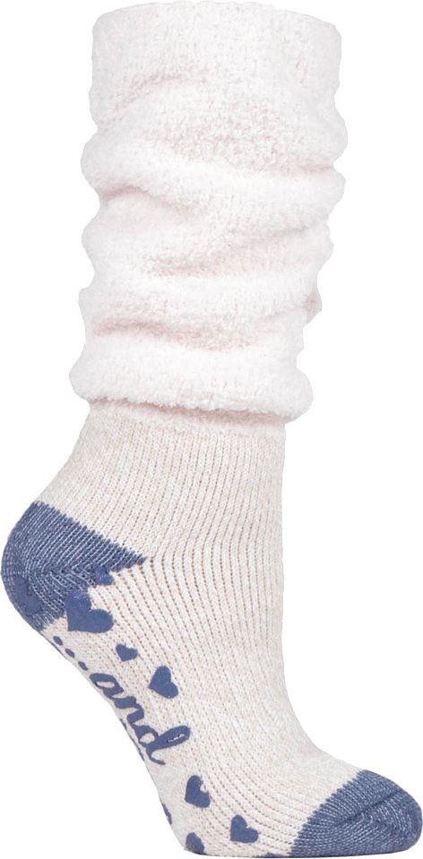 Heat Holders Damen-Thermo-Bettsocken mit Greifern, weich, flauschig, Slouch-Oberteil, rutschfest, Mauve (Slouch)