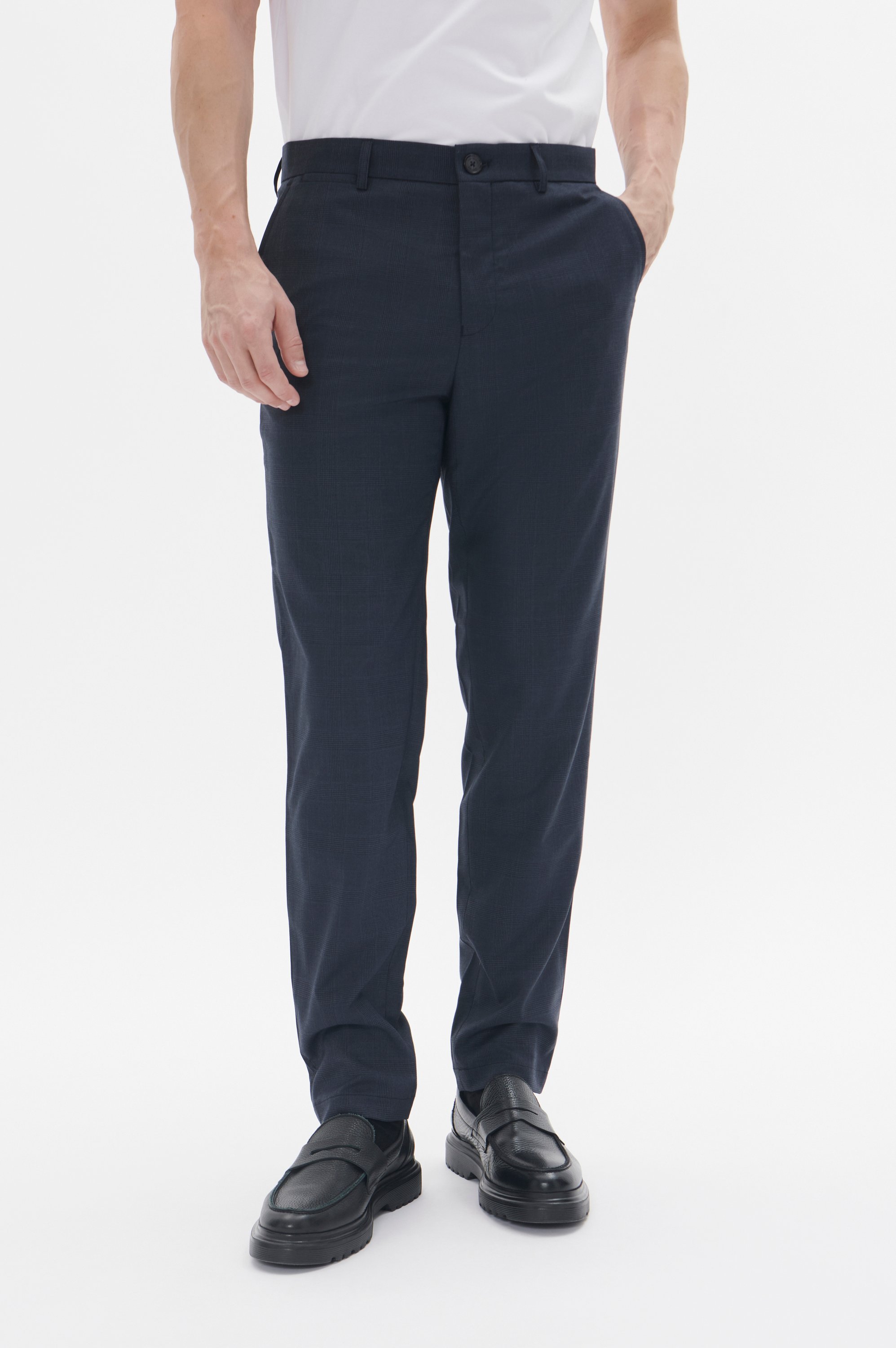 Casual Hose Gerade Passform navy blue