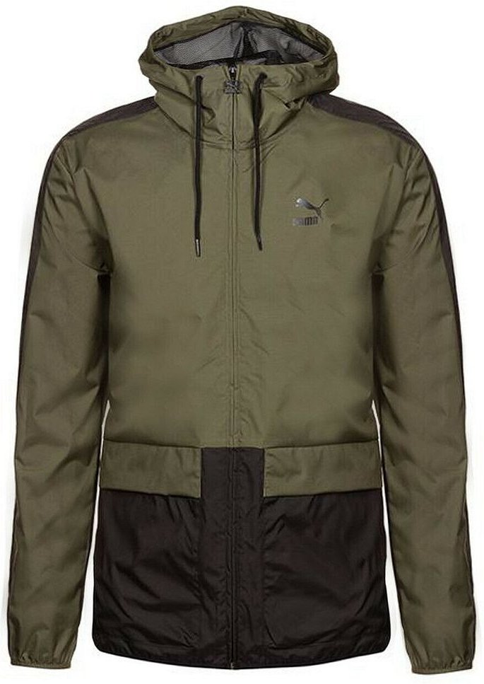 Puma Graphic Logo Langarm Reißverschluss nach grün schwarze Herren Kapuze -Jacke 573316 14