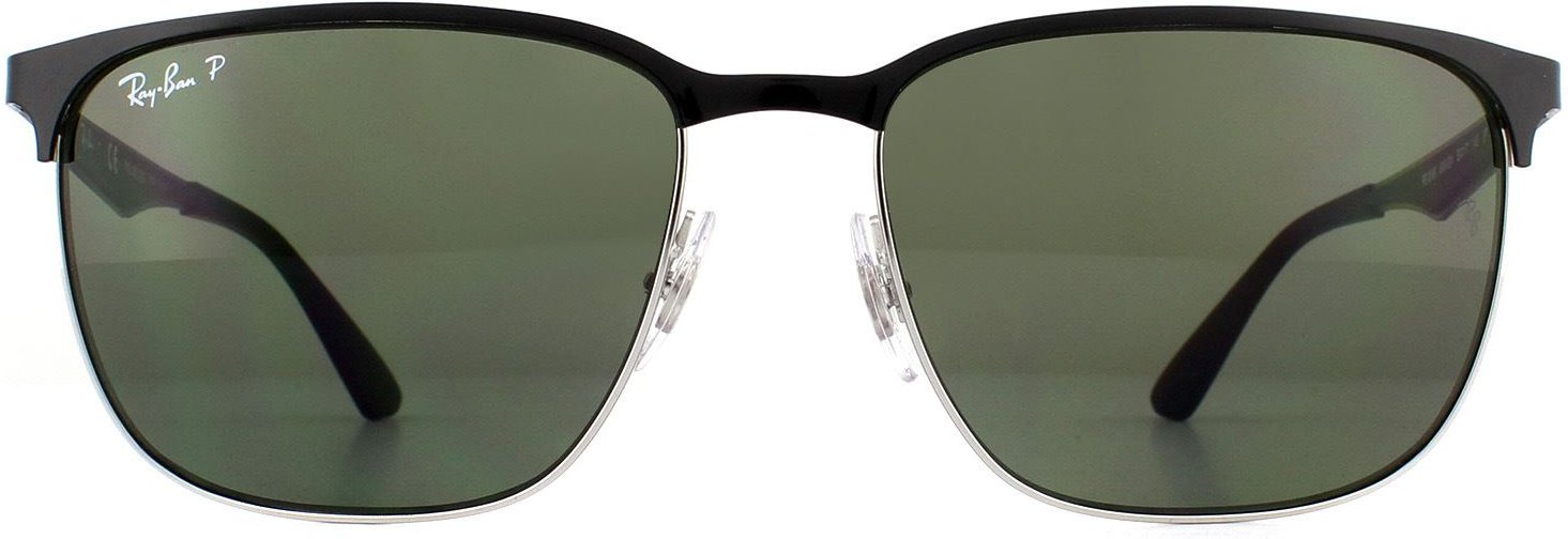 Lunettes De Soleil Ray-Ban 3569 90049A Noir Argent Vert Polarisé