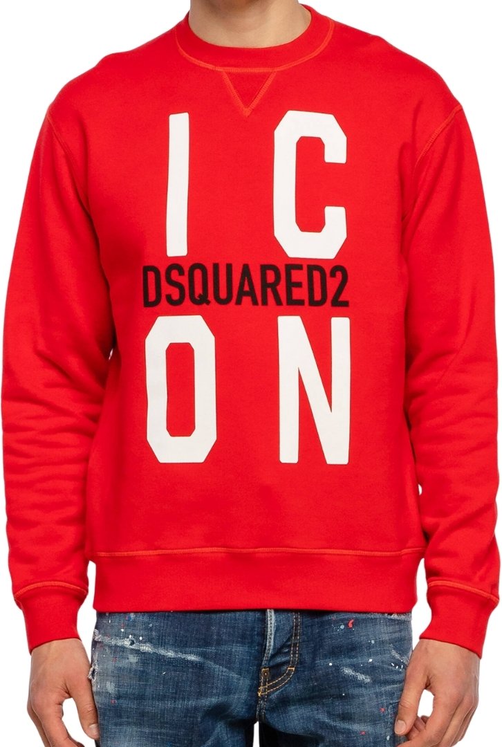 Dsquared2 Block Icon Logo Cool Fit Rotes Sweatshirt