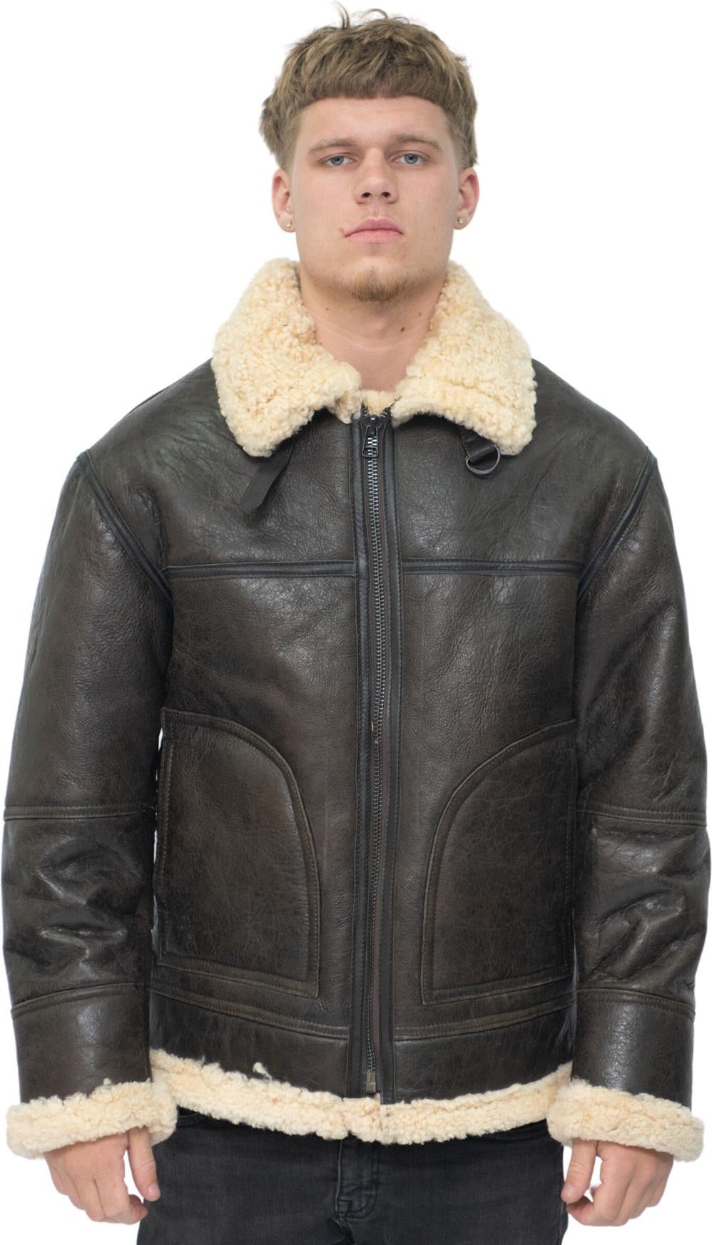 Herren B3 Lammfell-Schaffell-Fliegerjacke-Gloucester