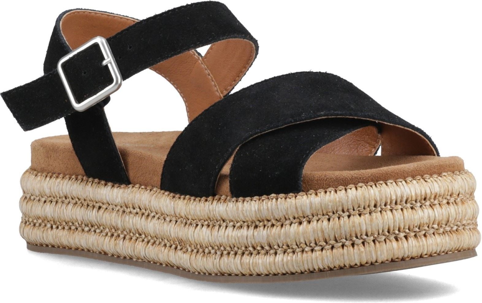 Hush Puppies Rosa Rafia Leder Damen Schwarz Sandalen