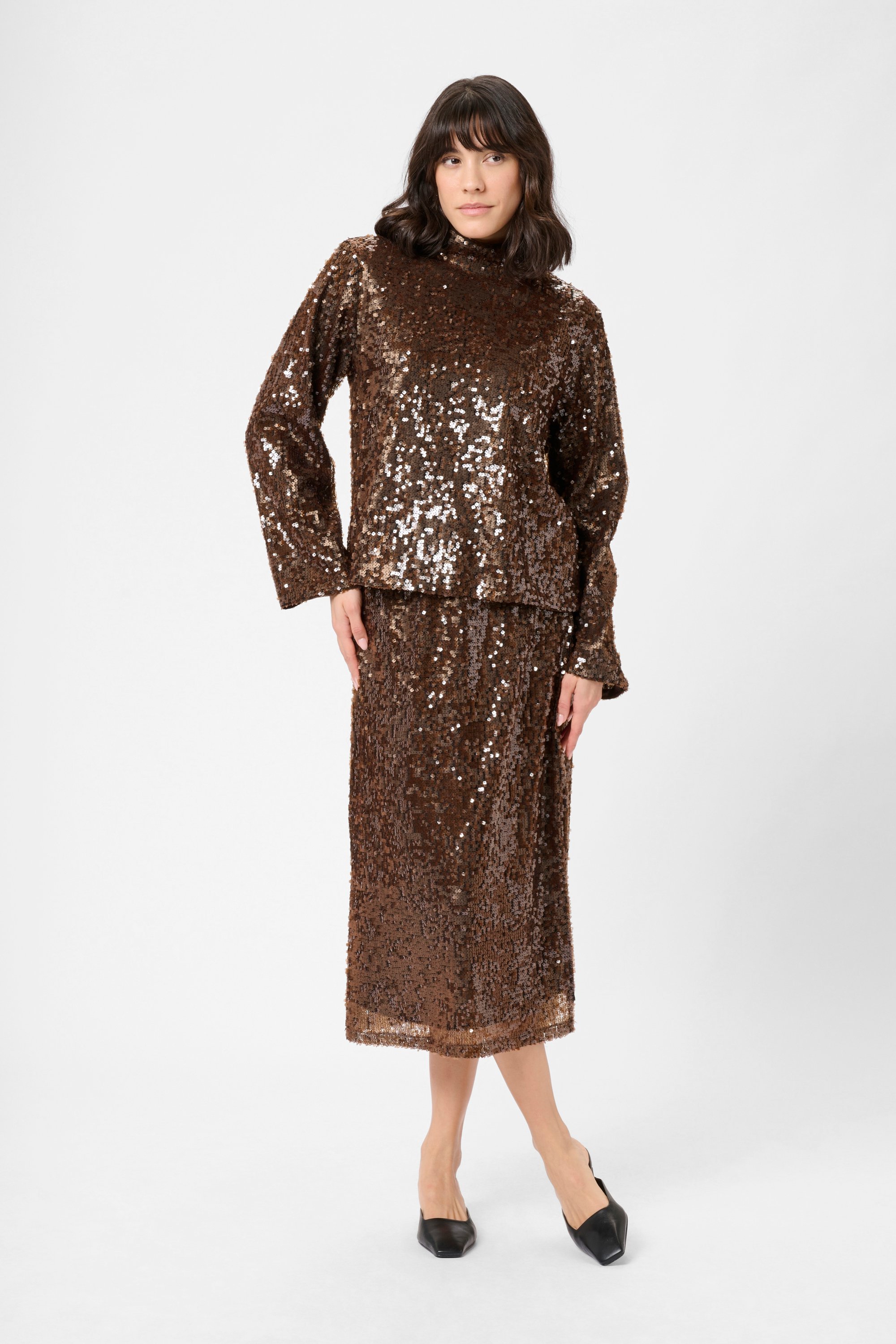 Langarm-Bluse KAziggy Langarm-Bluse Regular fit dark brown