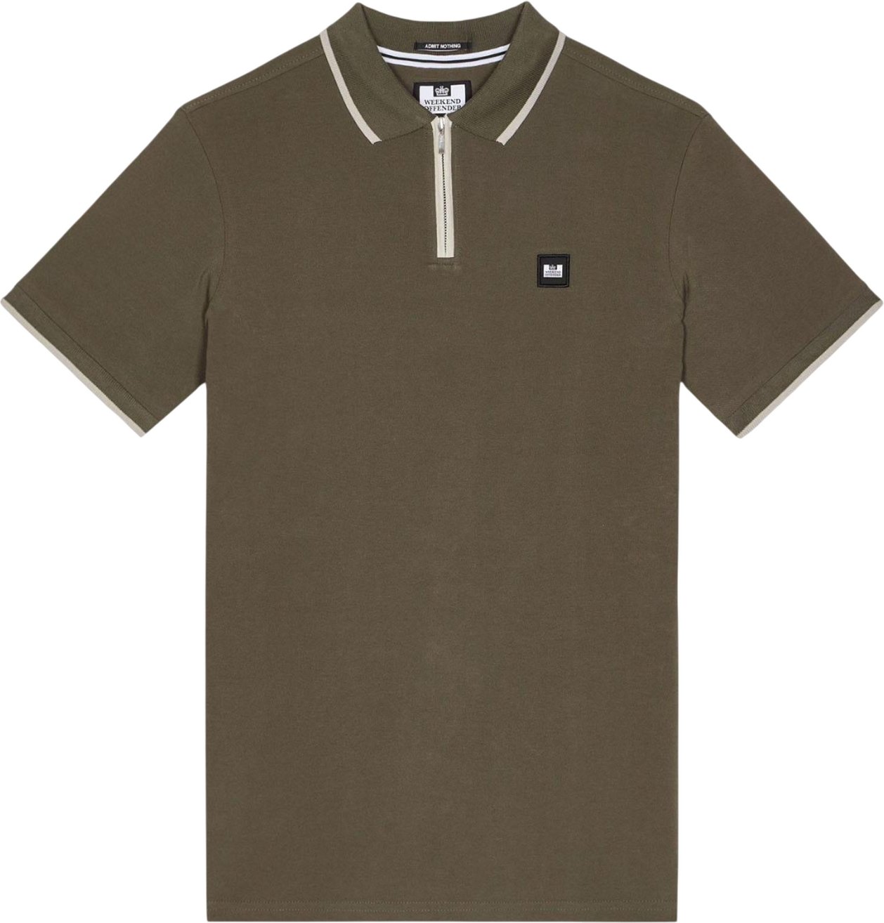 Weekend Offender - "Shore" Mit Reißverschluss Poloshirt für Herren (Grün)