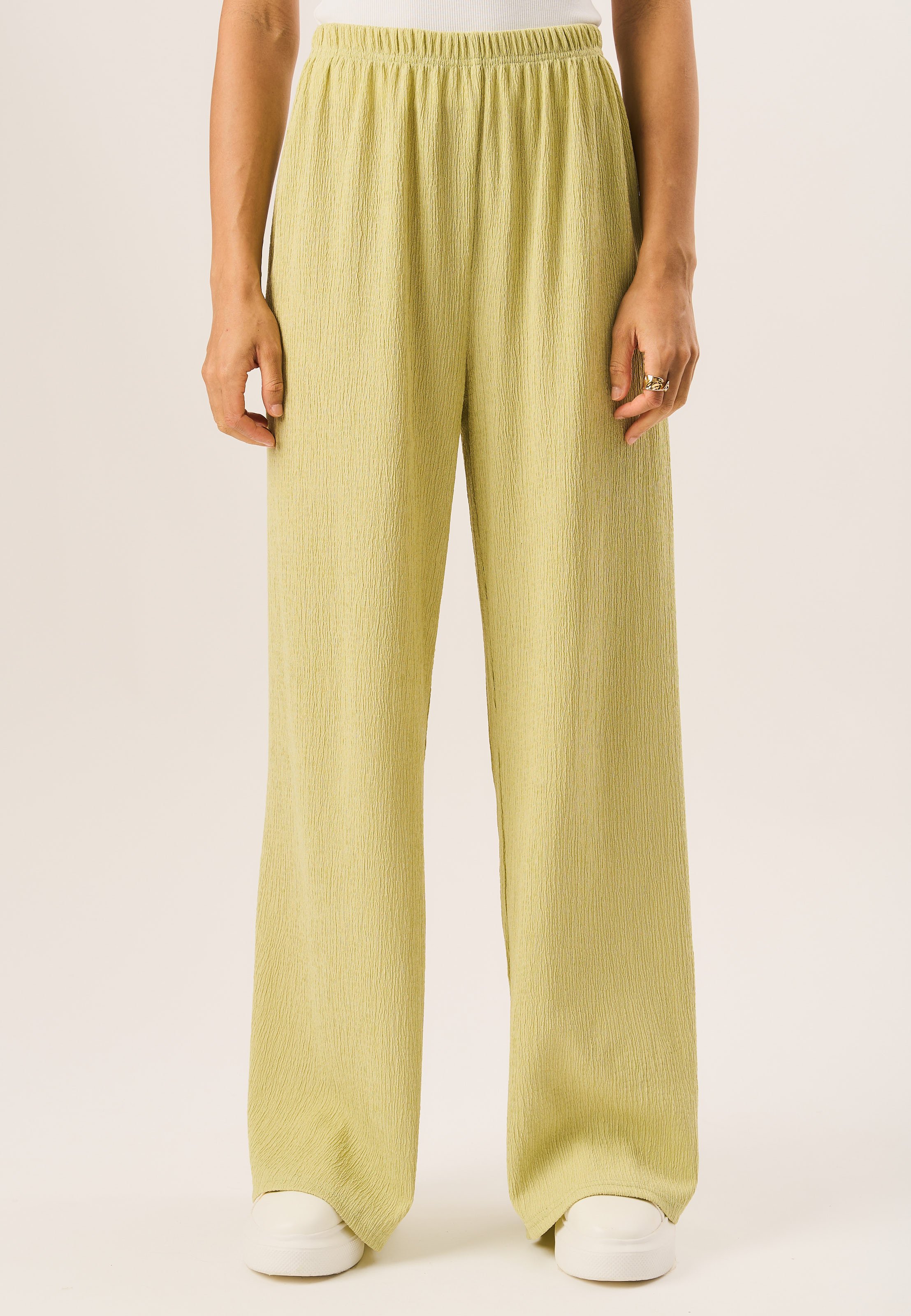 Thumbnail - Strukturierte Pull-On-Hose mit weitem Bein