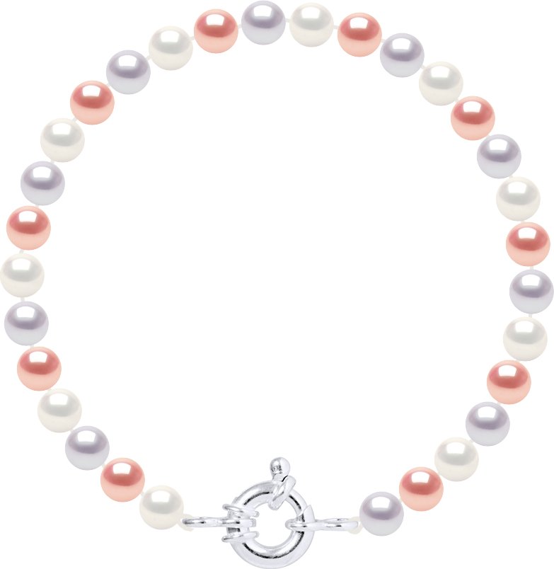 DIADEMA - Armband - Echte Süßwasserperlen - Pastell Multicolor - Silber
