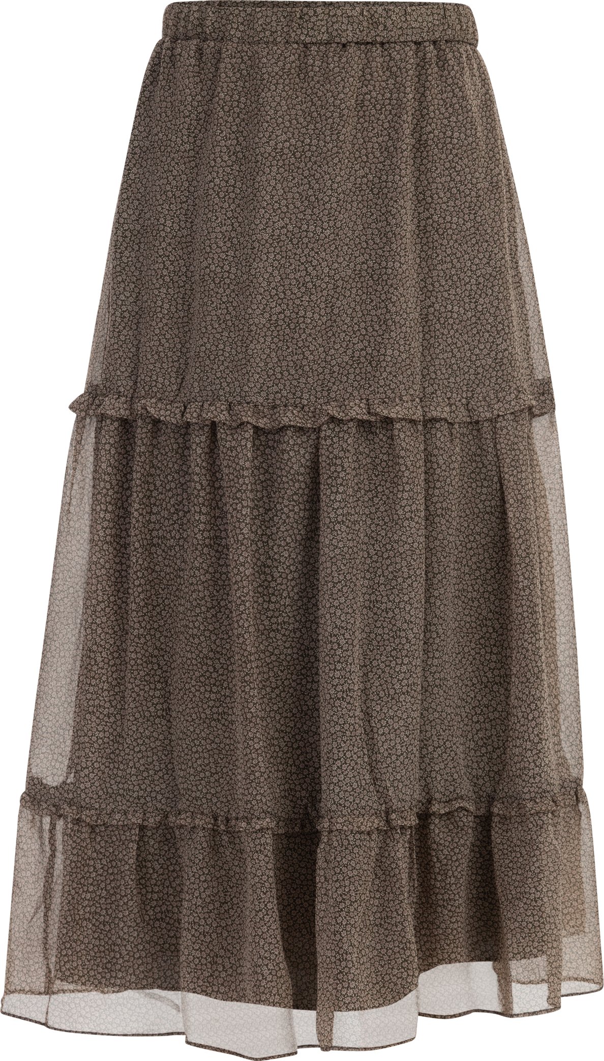 Dreimaster Maxirock Damen Oliv Wollweiss