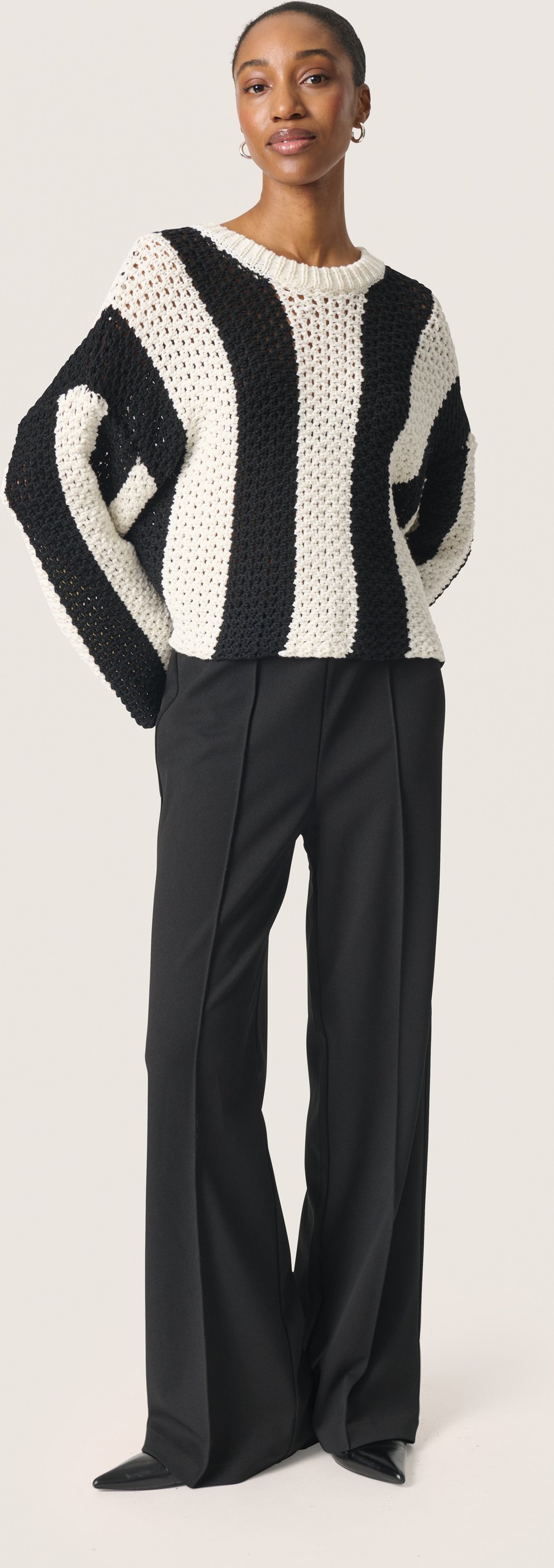 Thumbnail - Strickpullover Baggy fit black white