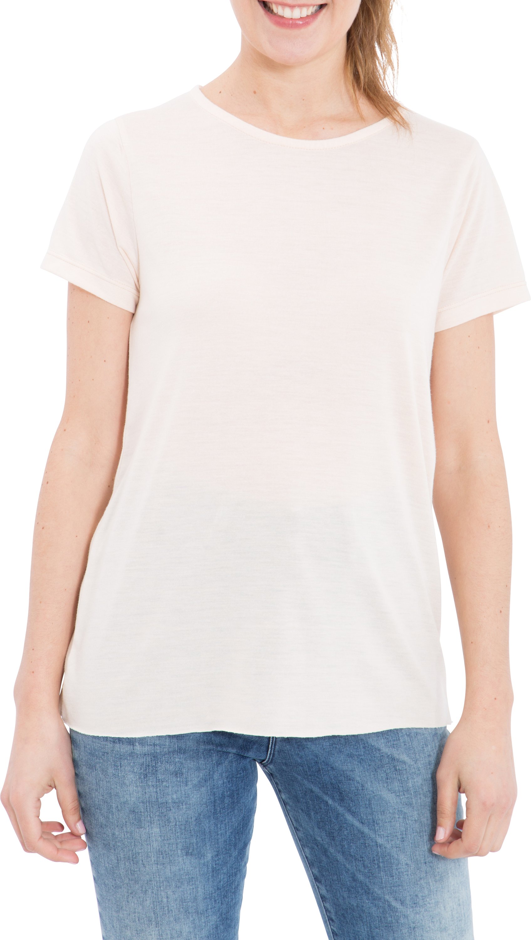 Queen Kerosin Damen QUEEN KEROSIN Basic T-Shirt aus Viskose-Mix nude