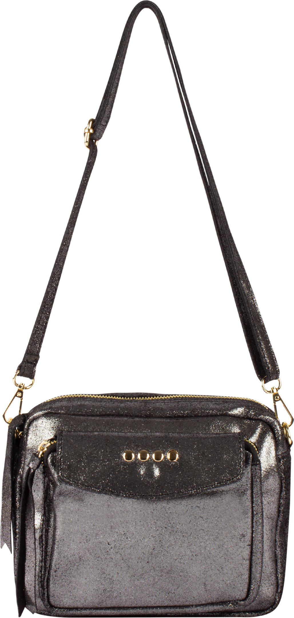 IZIA Schultertasche aus Leder Damen Silber