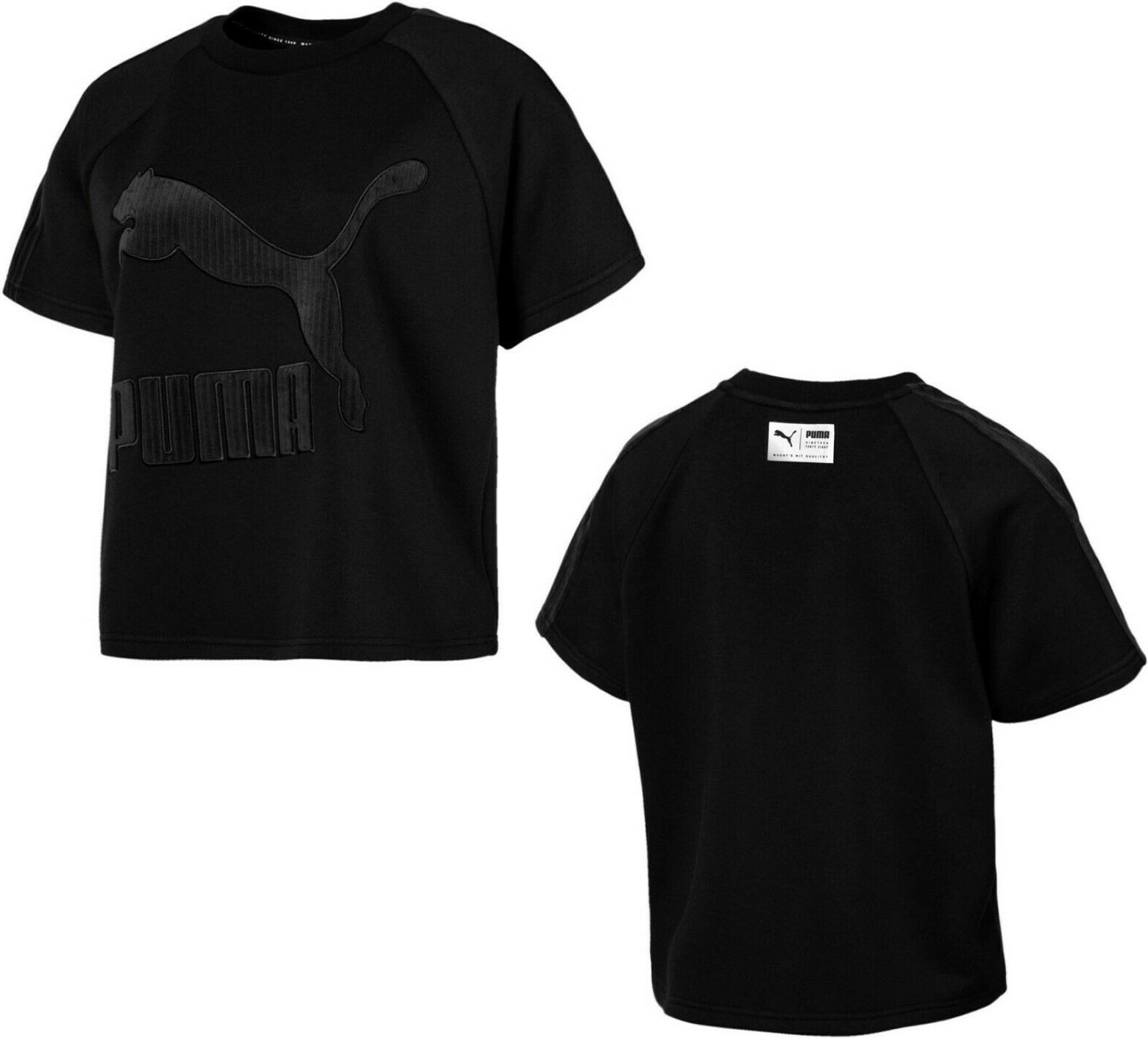 Thumbnail - Puma Downtown Structured Womens Tee T-Shirt Top Black 576728 01 A60E
