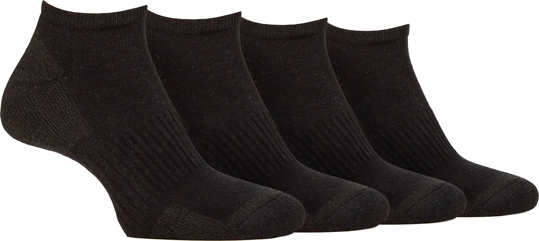 Thumbnail - Mens Cushioned Trainer Socken | Jeep | 4 Pack atmungsaktiv gepolstert Low Cut Socken - schwarz