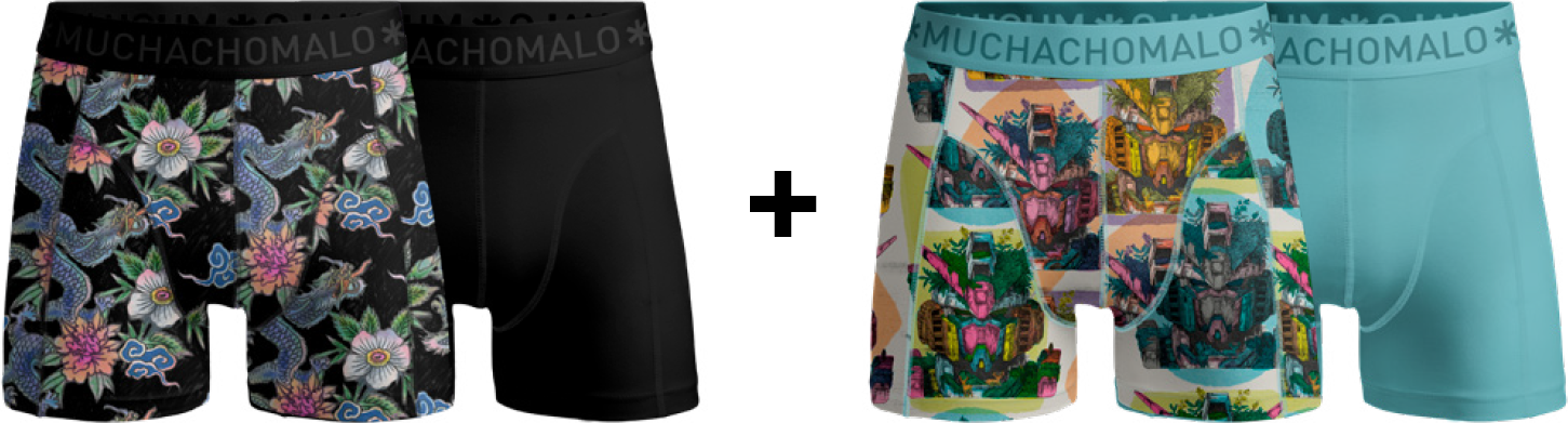 Muchachomalo Herren Boxershorts – 2+2 Stück – Herren Unterhosen