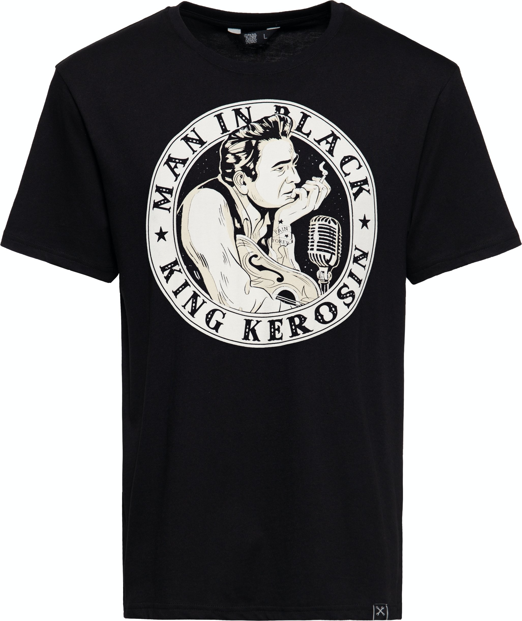King Kerosin Herren T-Shirt Man in Black schwarz