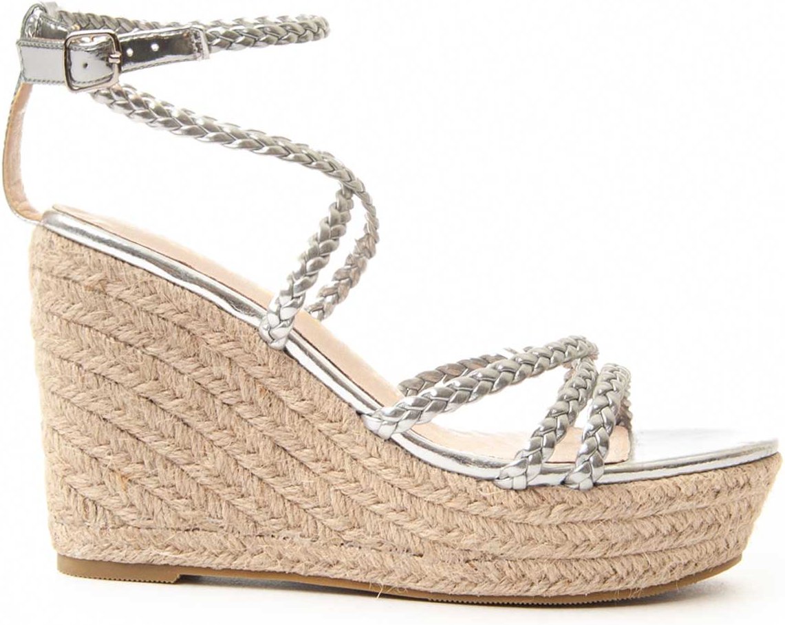 Montevita Wedge Sparto Sandale Wesparto6 in Silber