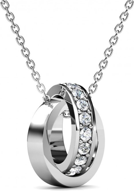 Kreis Hoop-Anhänger - Silber und Kristall