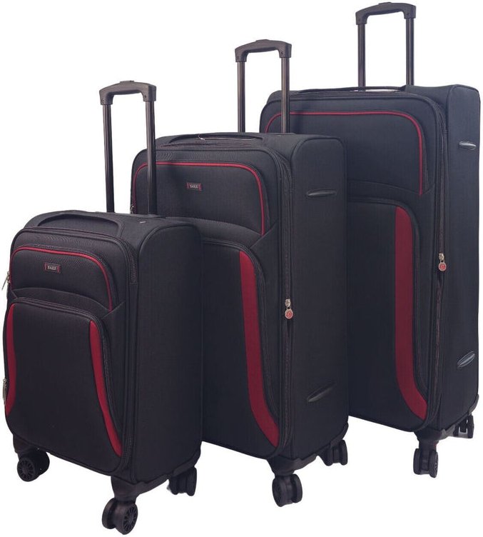 Weiches 3-teiliges Gepäckset mit 8 Rädern und leichtem Reisekoffer