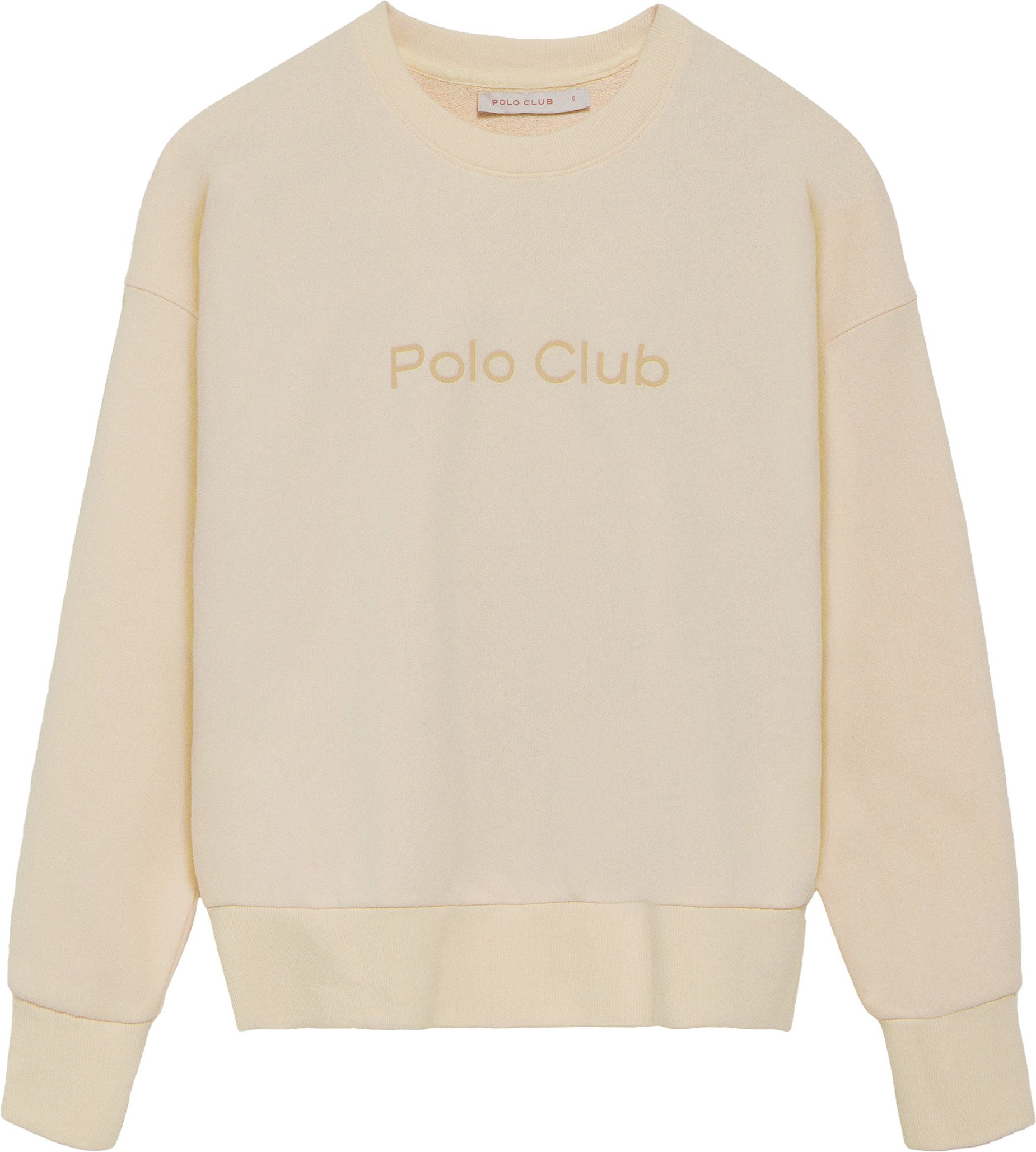 Sweatshirt ecru mit gummiertem Polo Club-Logo auf der Vorderseite
