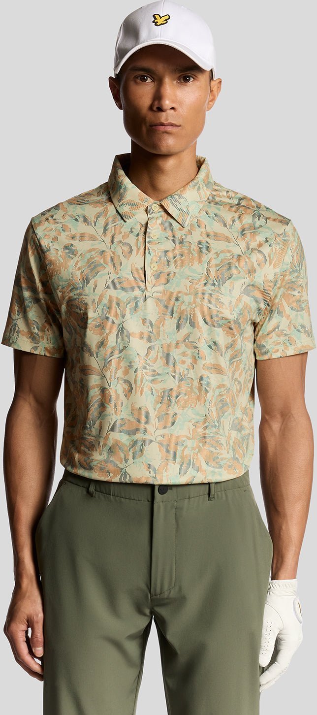 Lyle & Scott Golf Digital Floral Poloshirt - Gelb