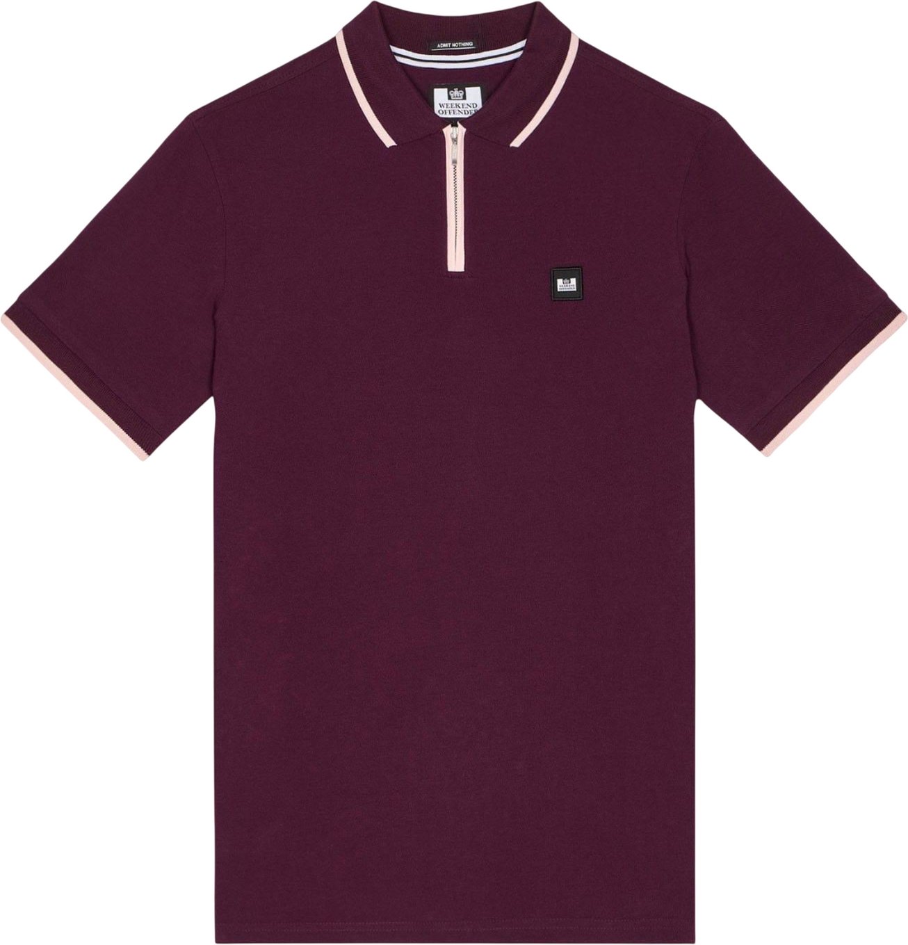 Weekend Offender - "Shore" Mit Reißverschluss Poloshirt für Herren (Beerenrot)