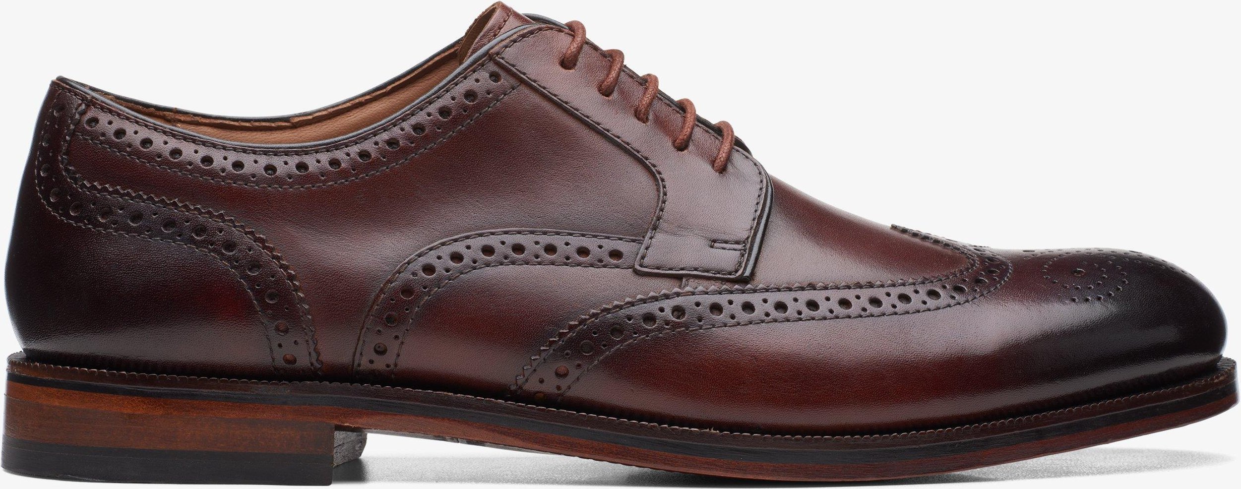 Craftdean Flügel-Brogue Schuhe aus dunkelbraunem Leder