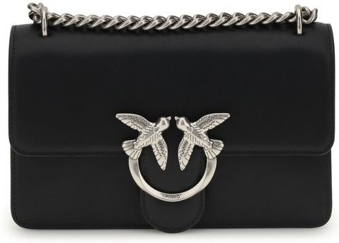 Schultertasche aus schwarzem Kalbsleder Bos Taurus