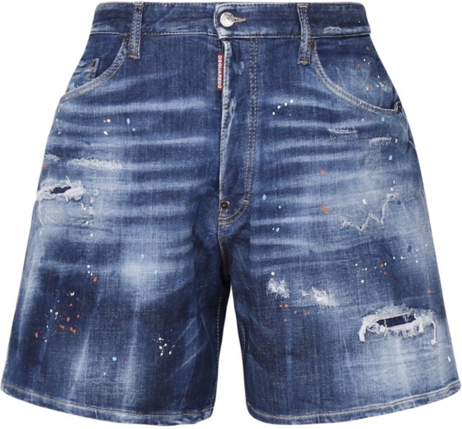 Dsquared2 Boxer-Fit-Jeansshorts in Blau