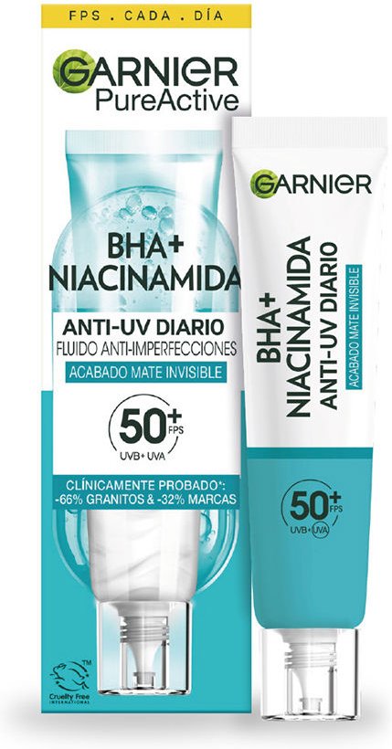 Pure Active Bha + Niacinamid Anti-unreinheiten-fluid Spf50+ 40 ml