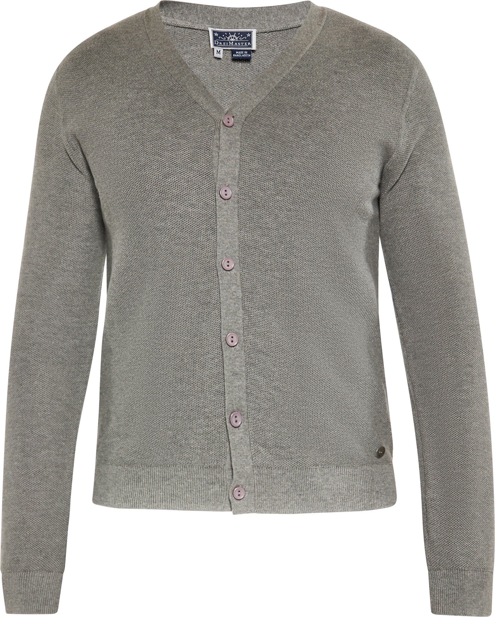 Thumbnail - Dreimaster Strickjacke Herren grau melange