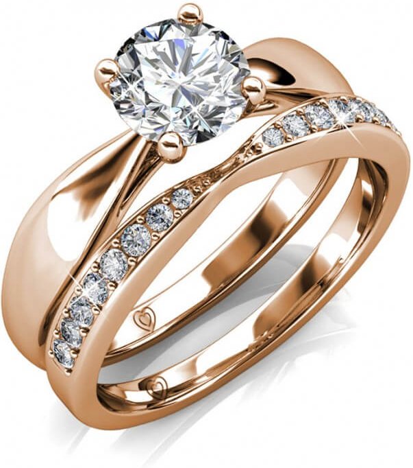 Prestige Ring - Roségold und Kristall