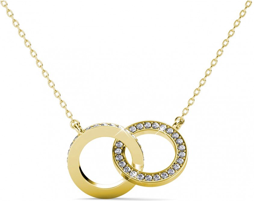 Circle Twin Halskette - Gold und Kristall