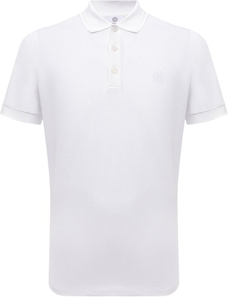 Thumbnail - Weißes Poloshirt mit Burberry-Monogrammstickerei