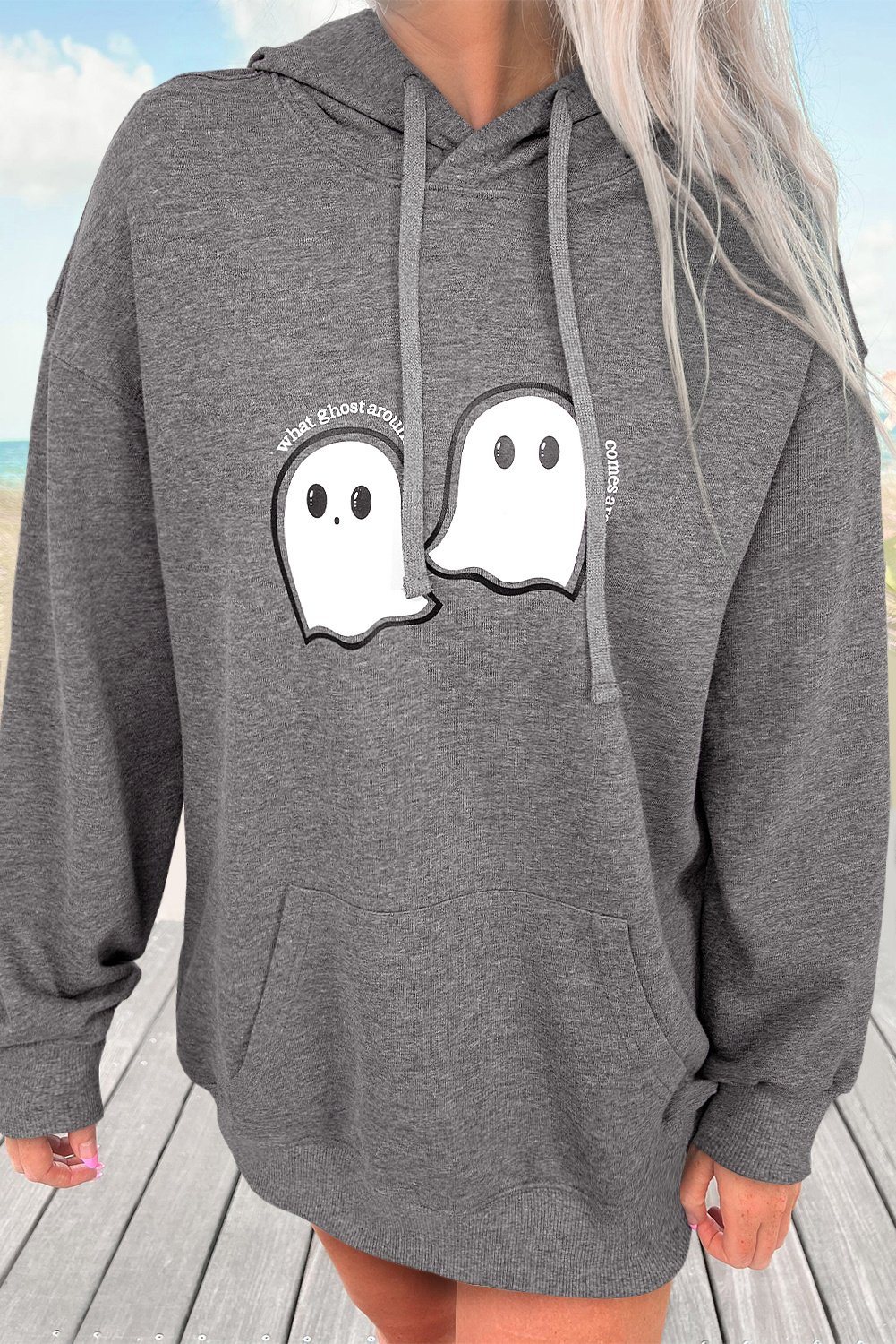 Ghost Grafik Pullover Hoodie